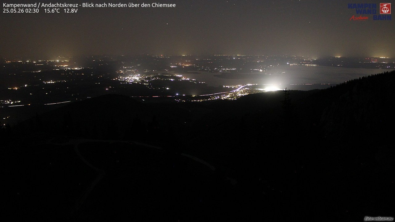 Archiv Foto Webcam Kampenwand - Blick nach Norden über den Chiemsee