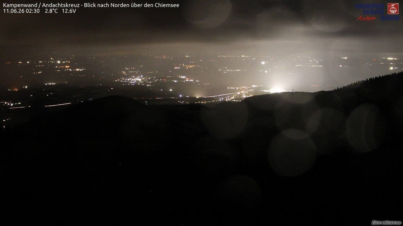 Archiv Foto Webcam Kampenwand - Blick nach Norden über den Chiemsee