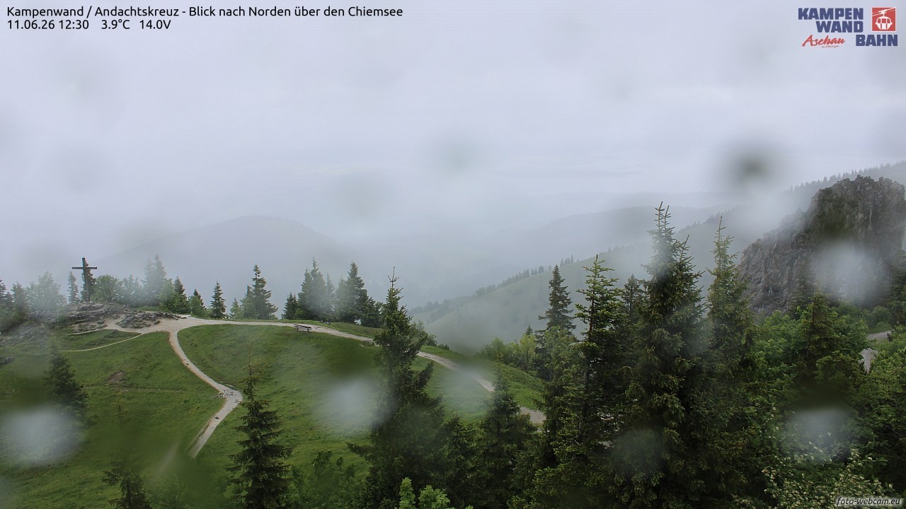 Archiv Foto Webcam Kampenwand - Blick nach Norden über den Chiemsee