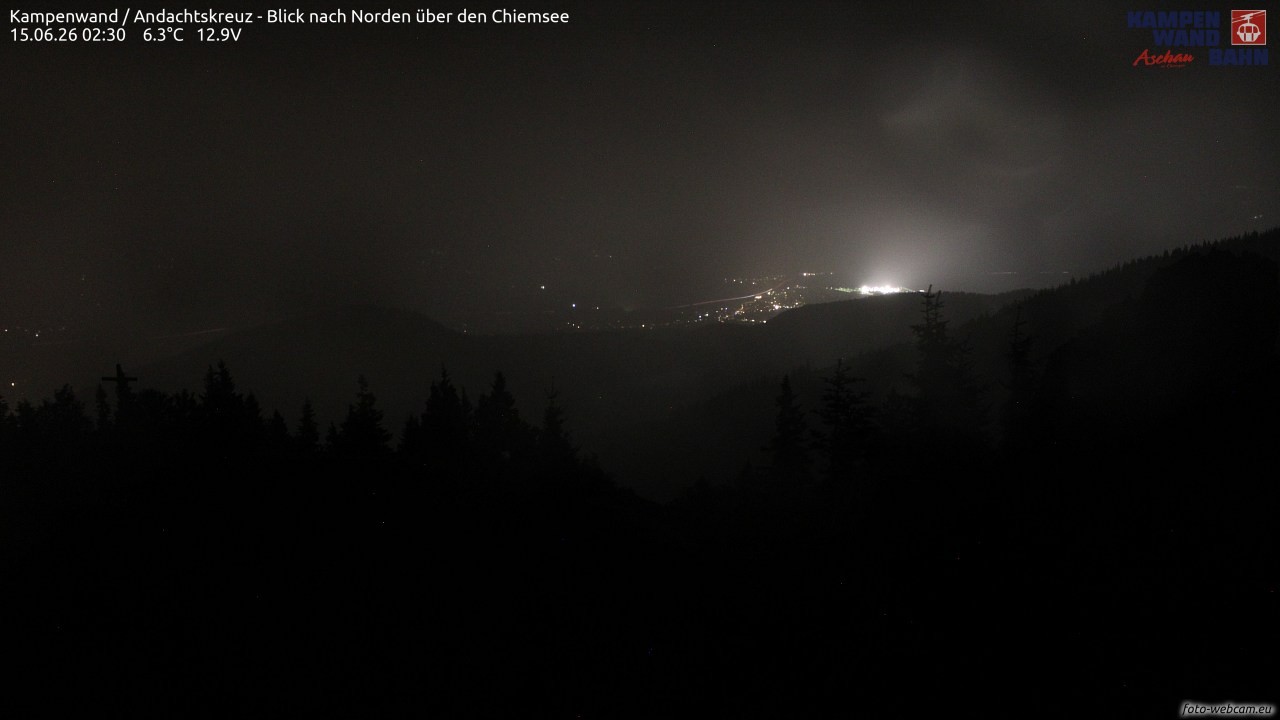 Archiv Foto Webcam Kampenwand - Blick nach Norden über den Chiemsee