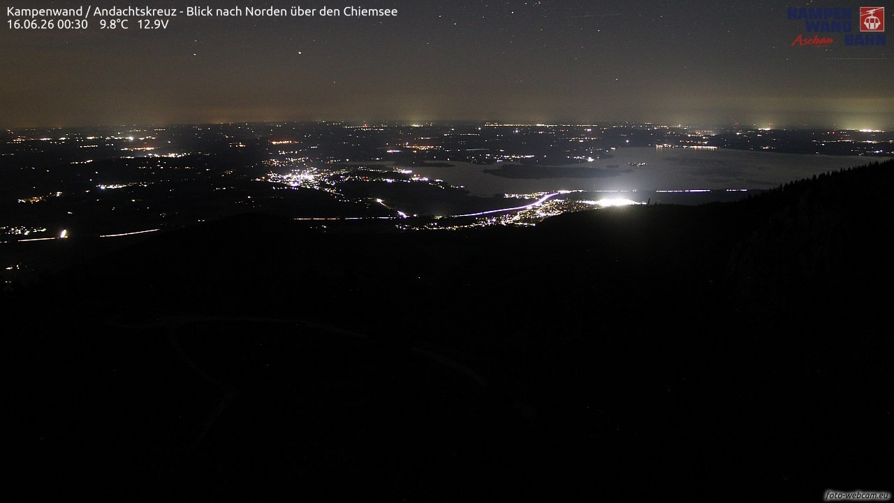 Archiv Foto Webcam Kampenwand - Blick nach Norden über den Chiemsee