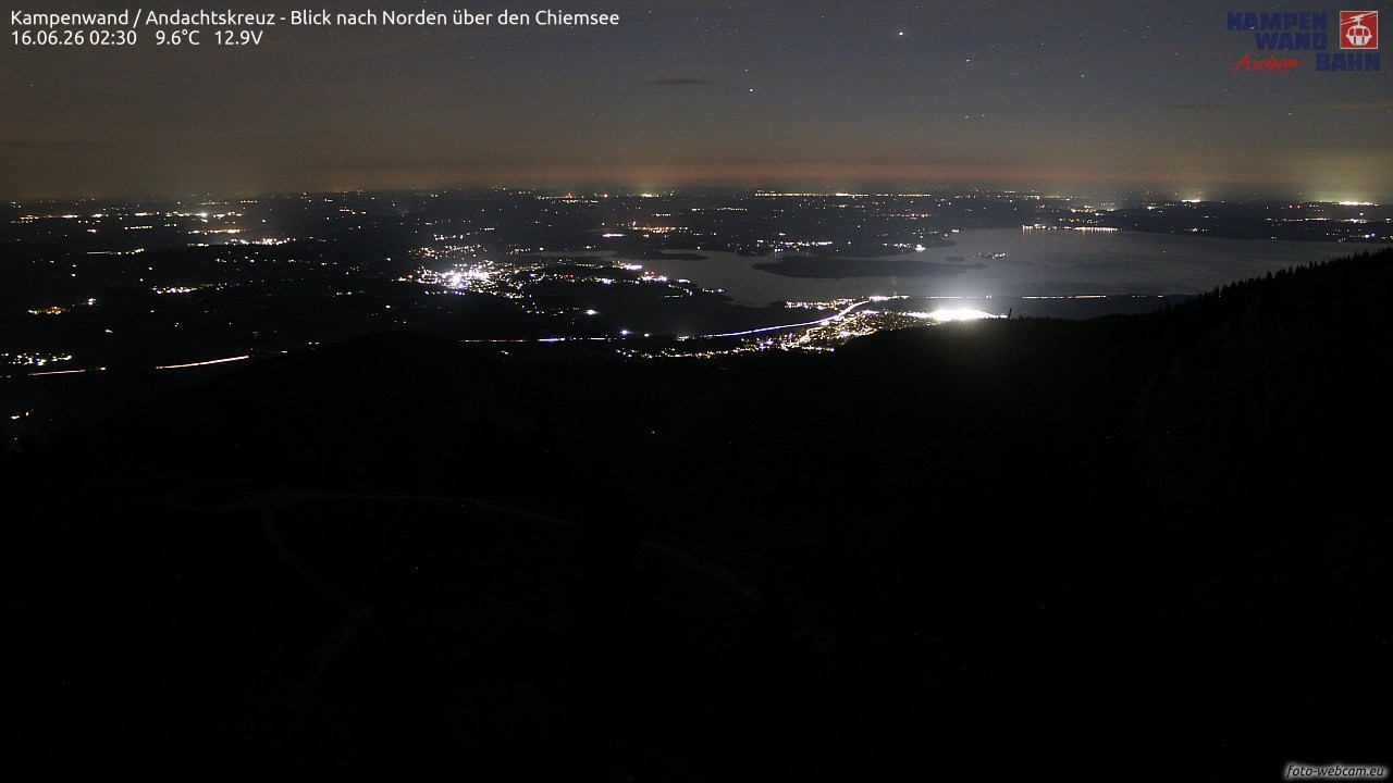 Archiv Foto Webcam Kampenwand - Blick nach Norden über den Chiemsee