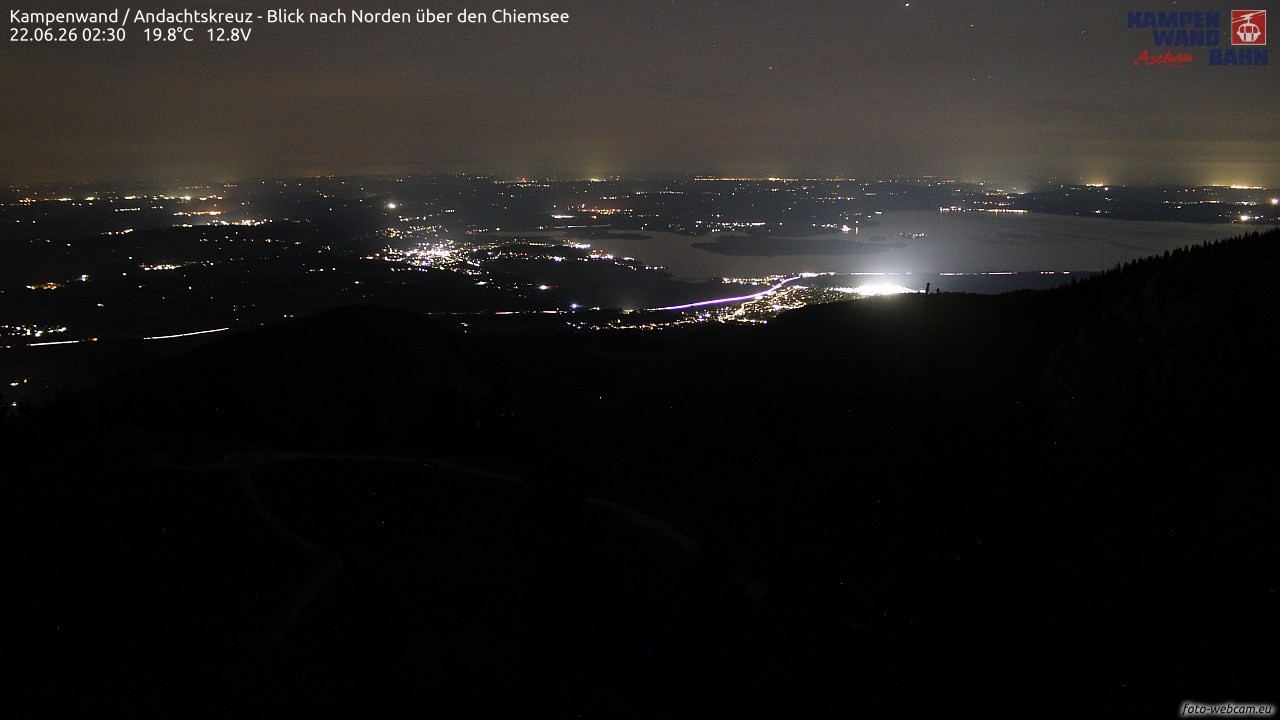 Archiv Foto Webcam Kampenwand - Blick nach Norden über den Chiemsee