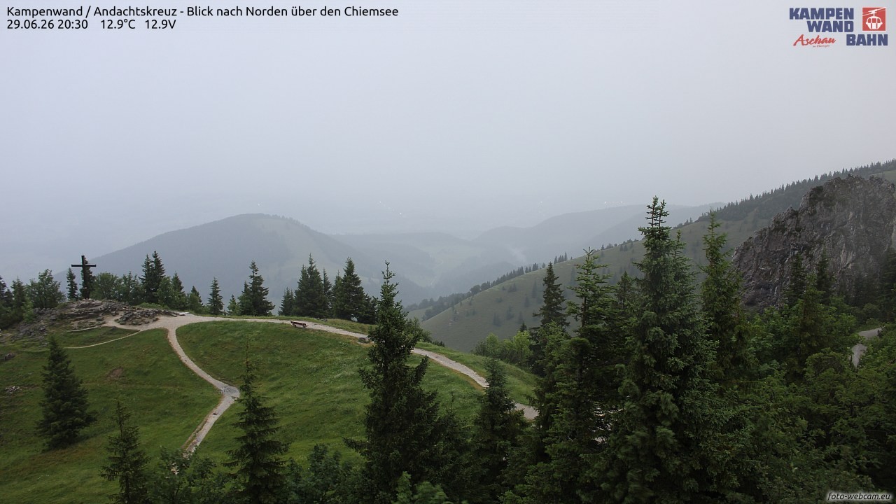 Archiv Foto Webcam Kampenwand - Blick nach Norden über den Chiemsee