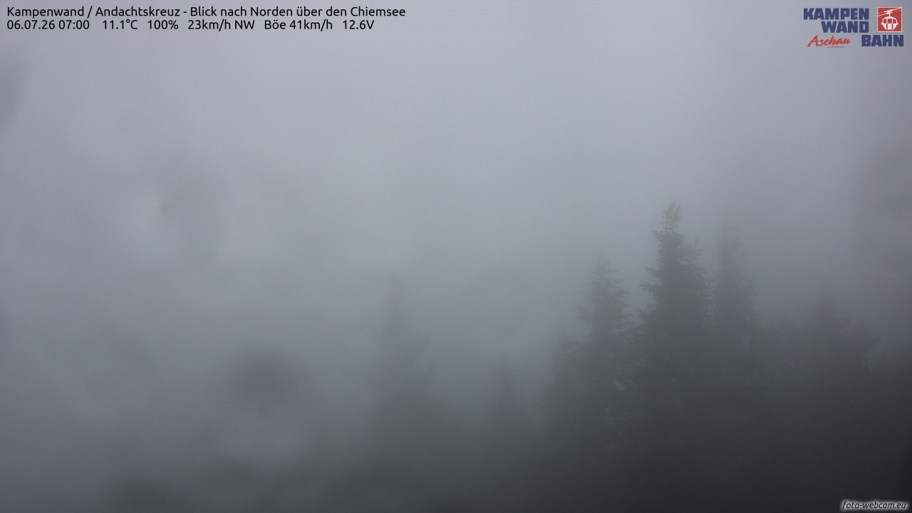 Archived image Webcam Kampenwand - View to the North