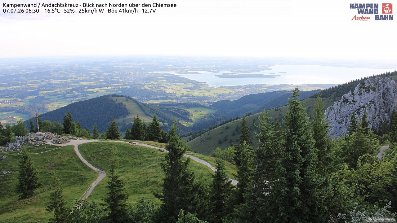 Archived image Webcam Kampenwand - View to the North