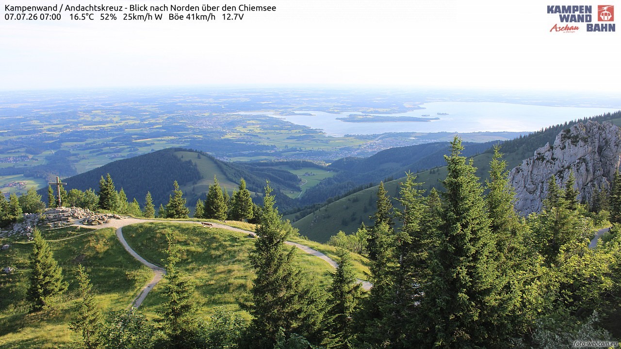 Archived image Webcam Kampenwand - View to the North