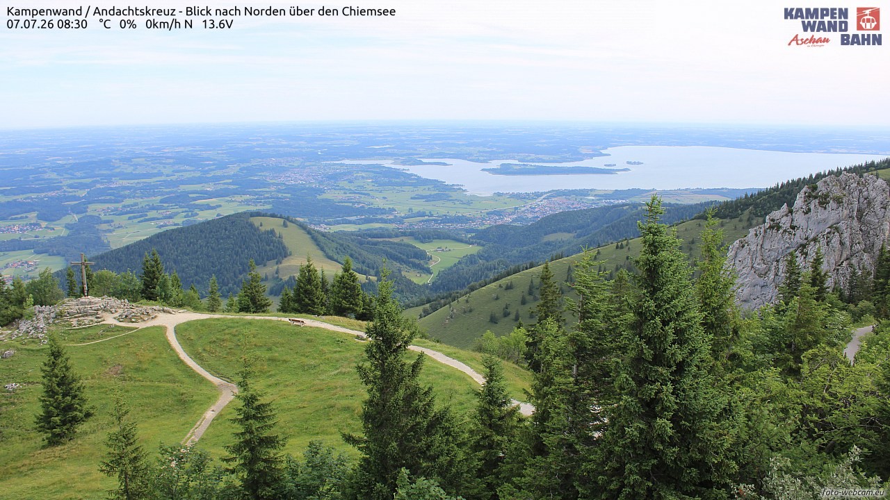 Archived image Webcam Kampenwand - View to the North