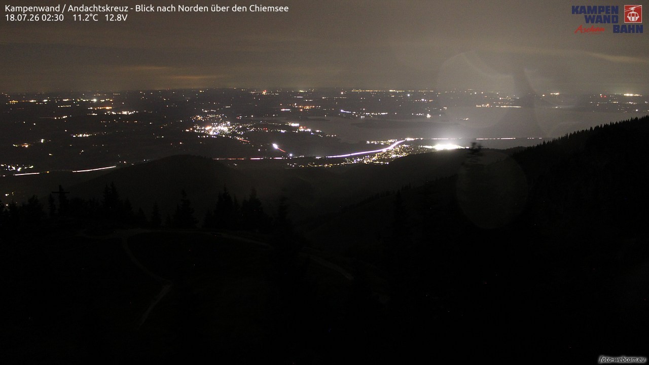 Archiv Foto Webcam Kampenwand - Blick nach Norden über den Chiemsee