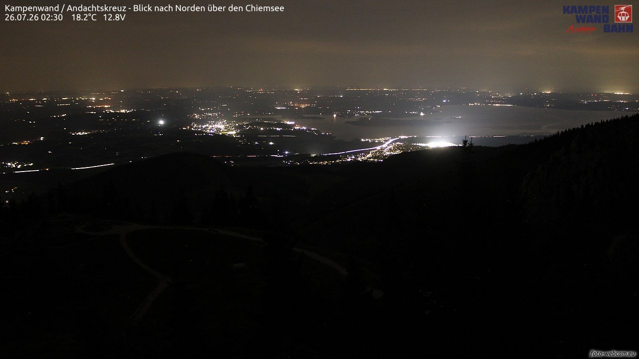 Archiv Foto Webcam Kampenwand - Blick nach Norden über den Chiemsee
