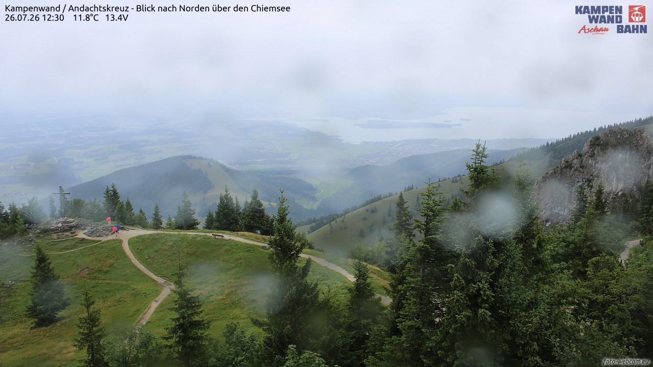 Archiv Foto Webcam Kampenwand - Blick nach Norden über den Chiemsee