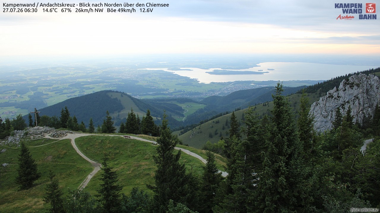 Archived image Webcam Kampenwand - View to the North