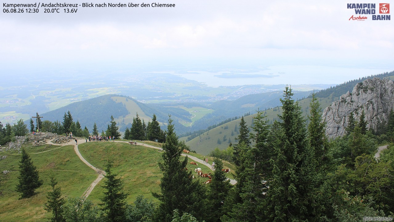 Archiv Foto Webcam Kampenwand - Blick nach Norden über den Chiemsee