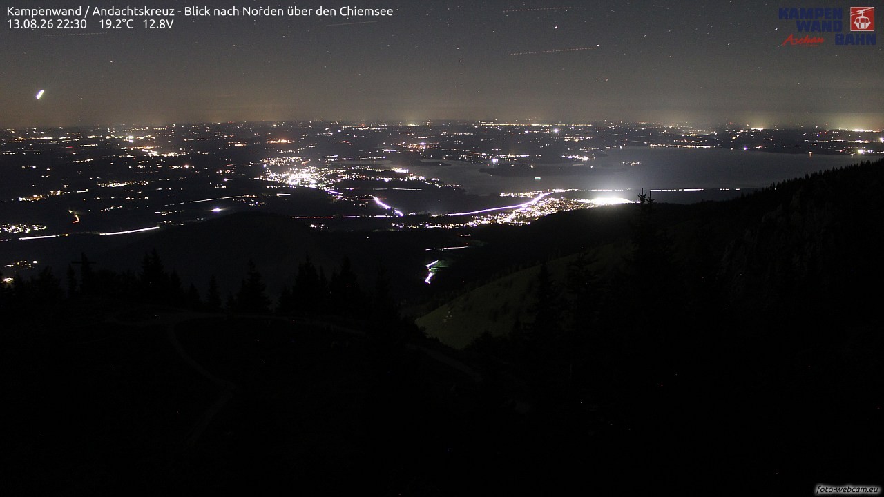 Archiv Foto Webcam Kampenwand - Blick nach Norden über den Chiemsee