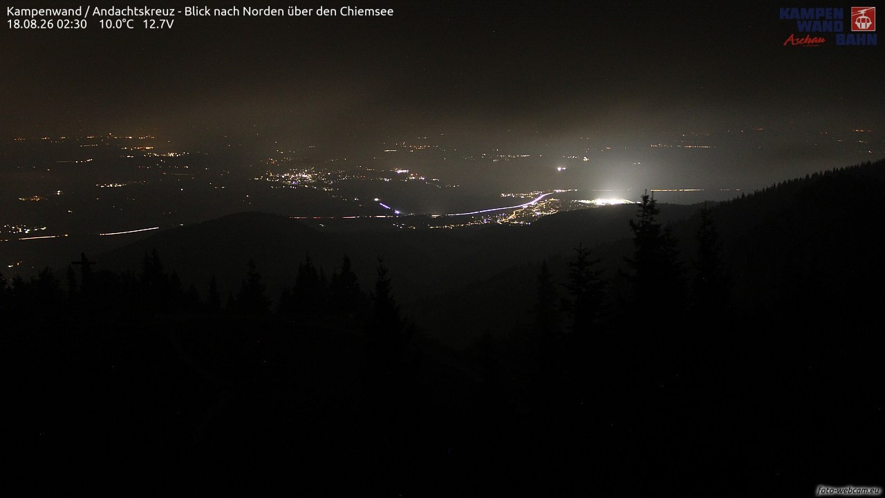 Archiv Foto Webcam Kampenwand - Blick nach Norden über den Chiemsee