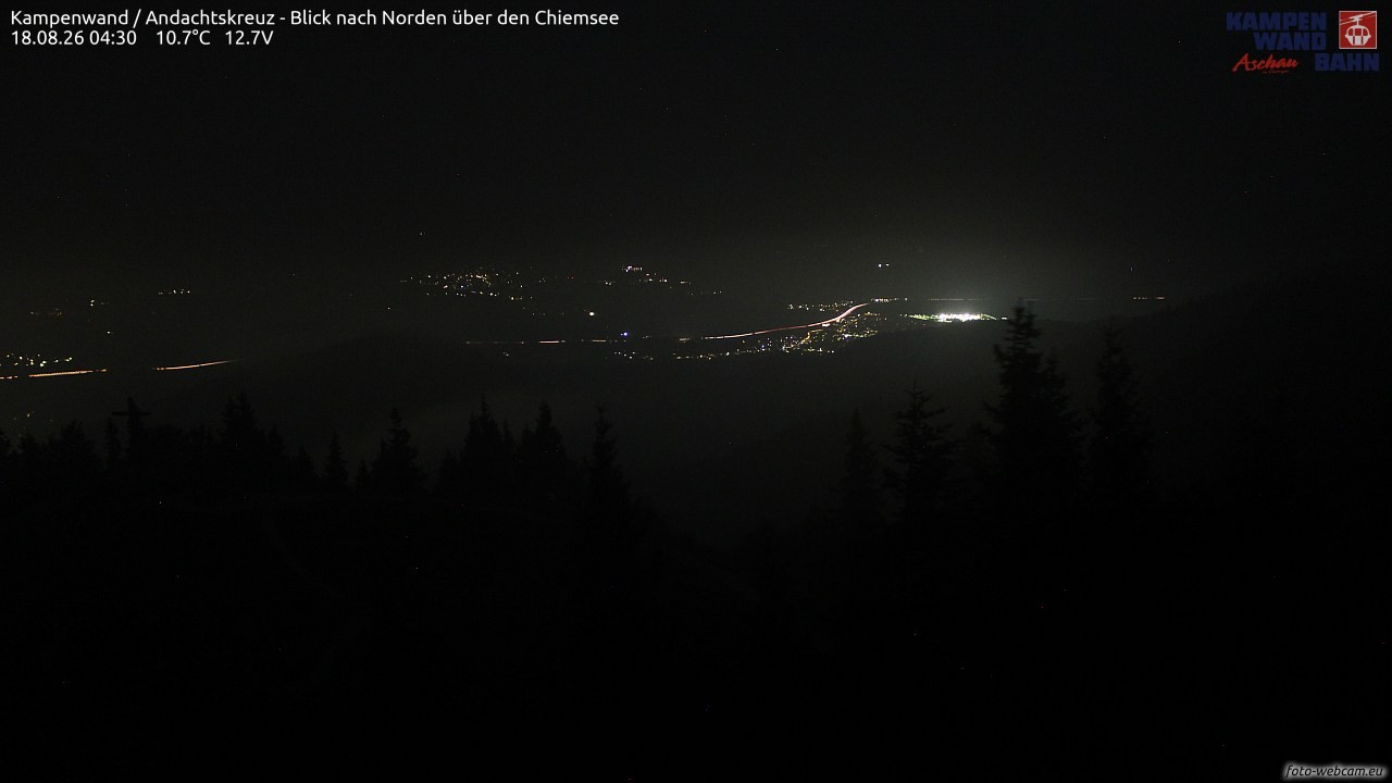 Archiv Foto Webcam Kampenwand - Blick nach Norden über den Chiemsee