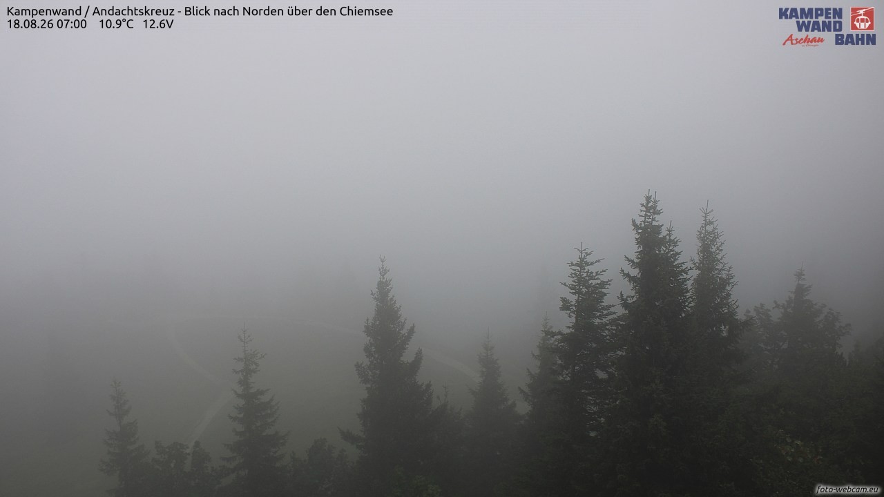 Archiv Foto Webcam Kampenwand - Blick nach Norden über den Chiemsee