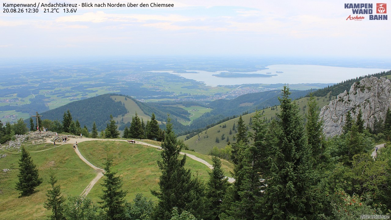 Archiv Foto Webcam Kampenwand - Blick nach Norden über den Chiemsee