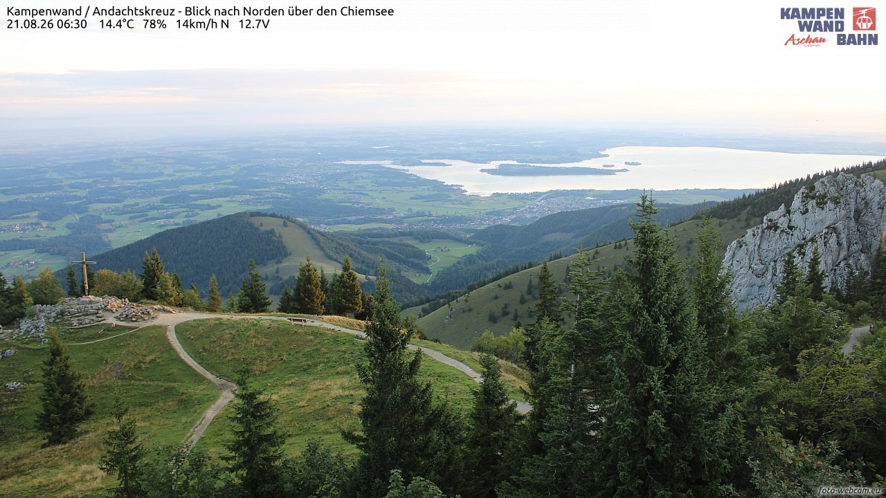 Archived image Webcam Kampenwand - View to the North