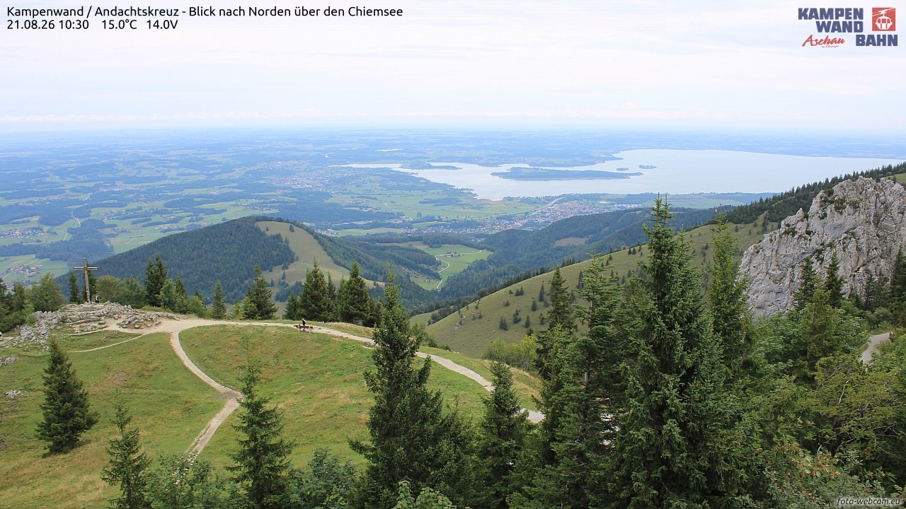 Archived image Webcam Kampenwand - View to the North