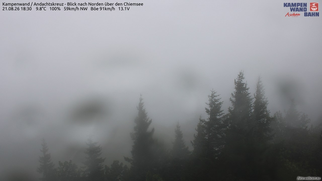 Archived image Webcam Kampenwand - View to the North