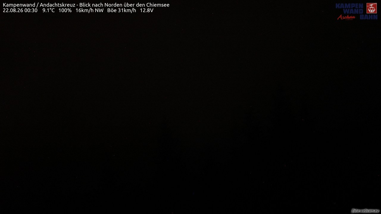 Archiv Foto Webcam Kampenwand - Blick nach Norden über den Chiemsee