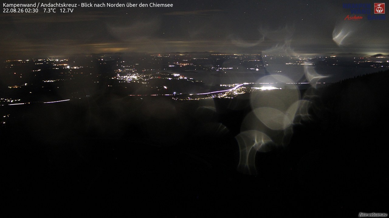 Archiv Foto Webcam Kampenwand - Blick nach Norden über den Chiemsee