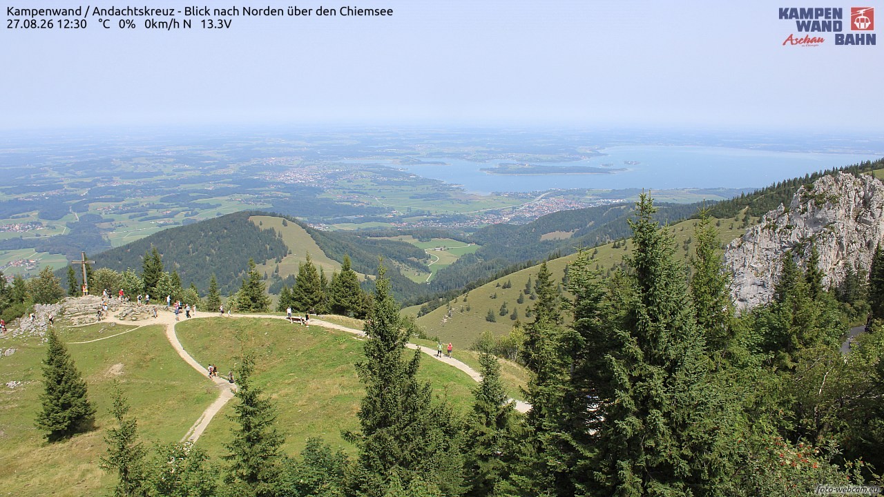 Archiv Foto Webcam Kampenwand - Blick nach Norden über den Chiemsee