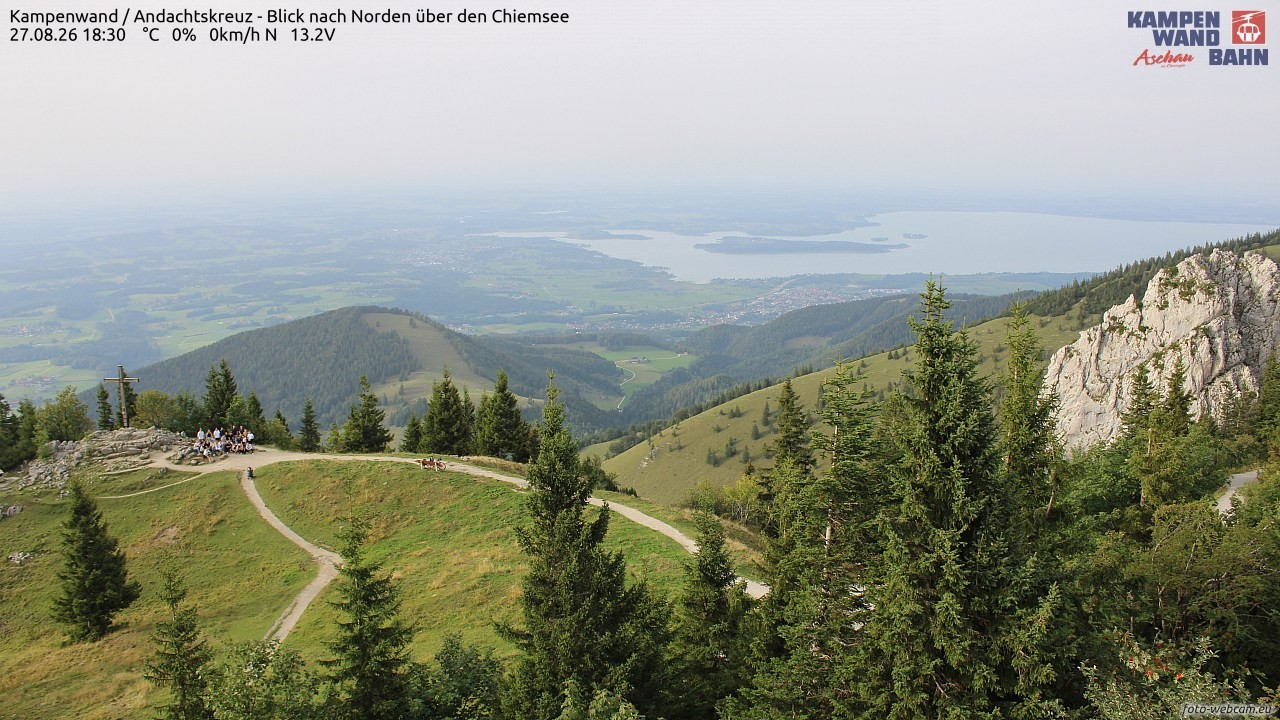 Archiv Foto Webcam Kampenwand - Blick nach Norden über den Chiemsee