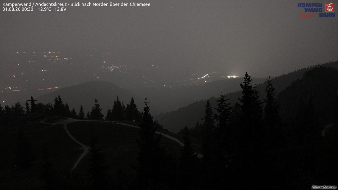 Archiv Foto Webcam Kampenwand - Blick nach Norden über den Chiemsee