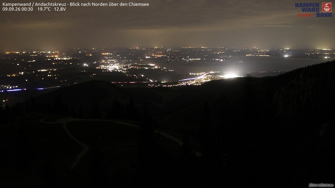 Archiv Foto Webcam Kampenwand - Blick nach Norden über den Chiemsee