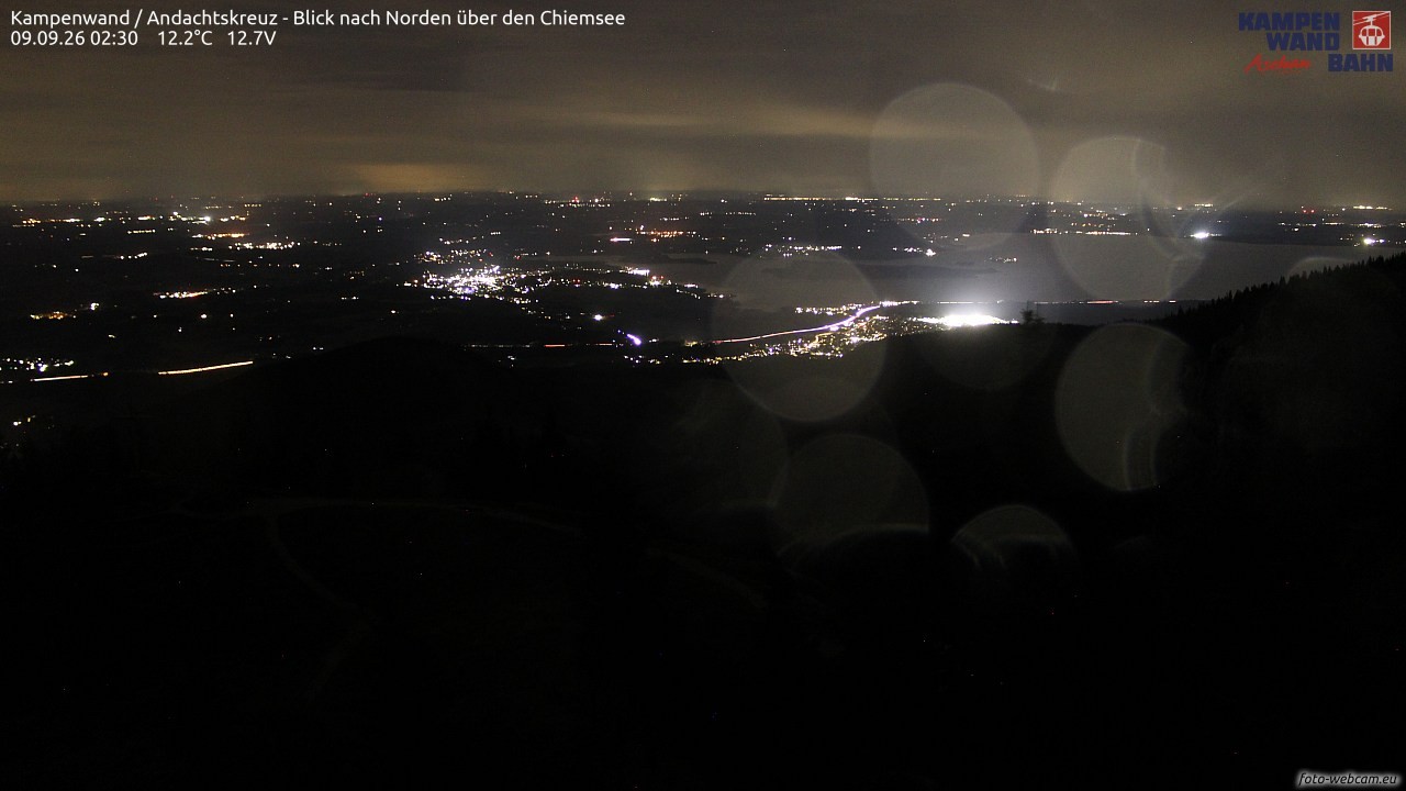 Archiv Foto Webcam Kampenwand - Blick nach Norden über den Chiemsee