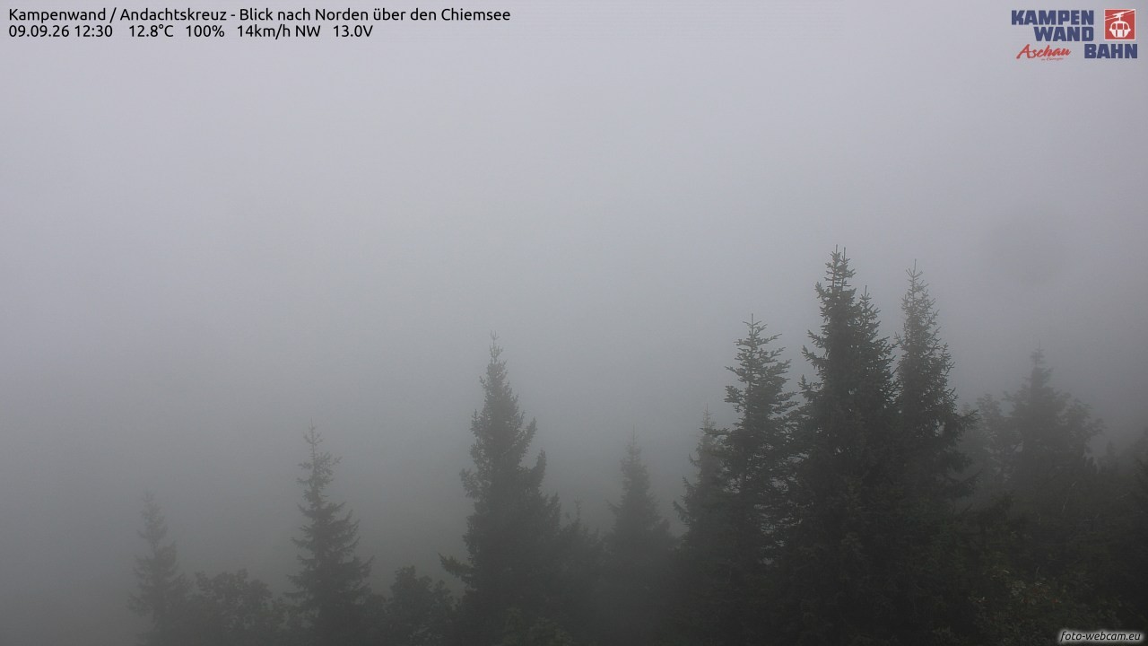 Archiv Foto Webcam Kampenwand - Blick nach Norden über den Chiemsee