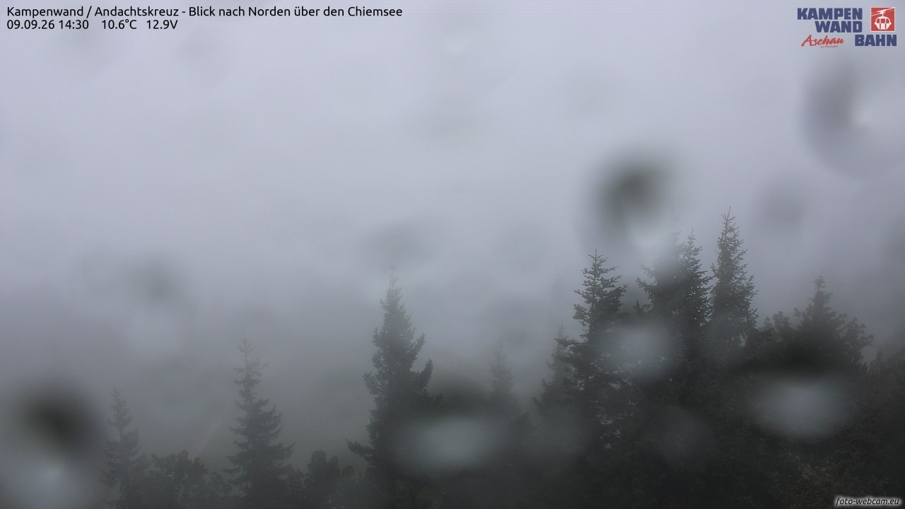 Archiv Foto Webcam Kampenwand - Blick nach Norden über den Chiemsee