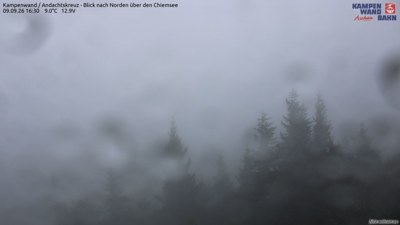 Archiv Foto Webcam Kampenwand - Blick nach Norden über den Chiemsee