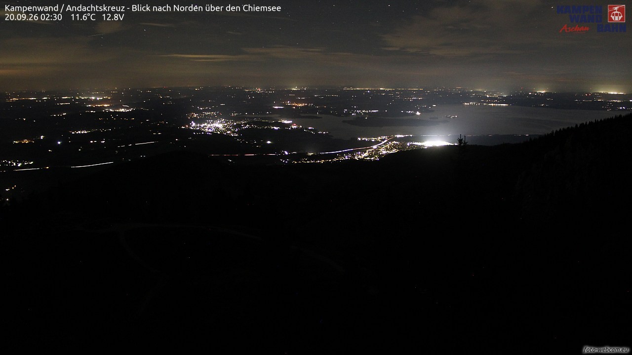 Archiv Foto Webcam Kampenwand - Blick nach Norden über den Chiemsee