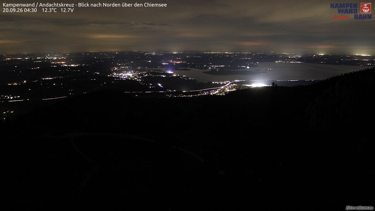 Archiv Foto Webcam Kampenwand - Blick nach Norden über den Chiemsee