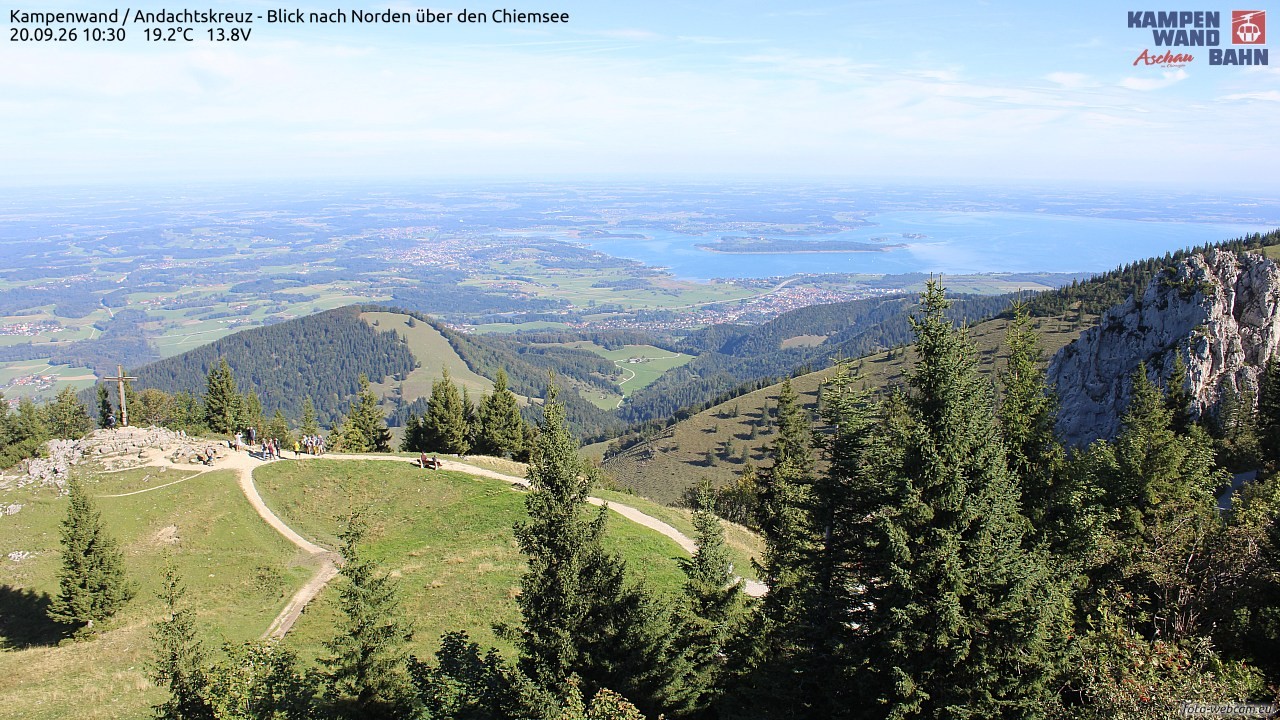 Archiv Foto Webcam Kampenwand - Blick nach Norden über den Chiemsee