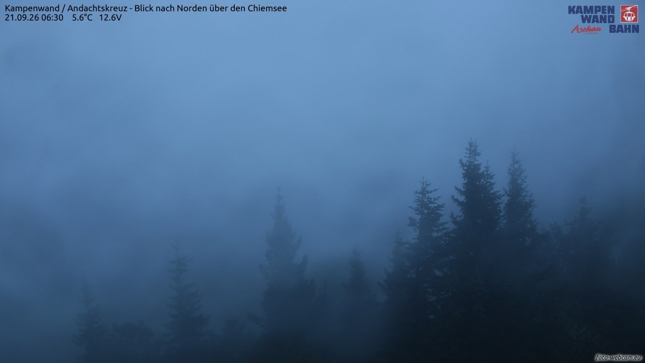 Archiv Foto Webcam Kampenwand - Blick nach Norden über den Chiemsee