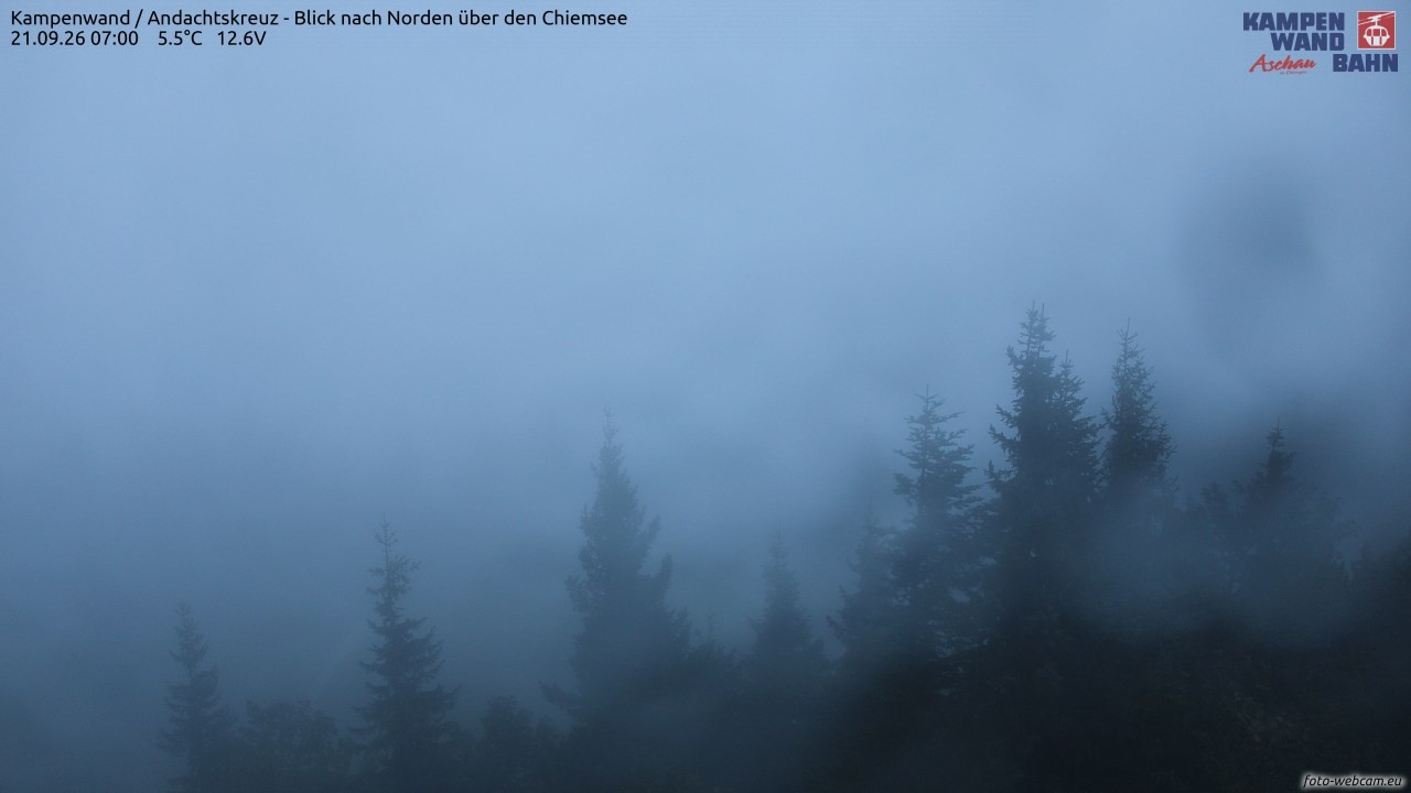 Archiv Foto Webcam Kampenwand - Blick nach Norden über den Chiemsee