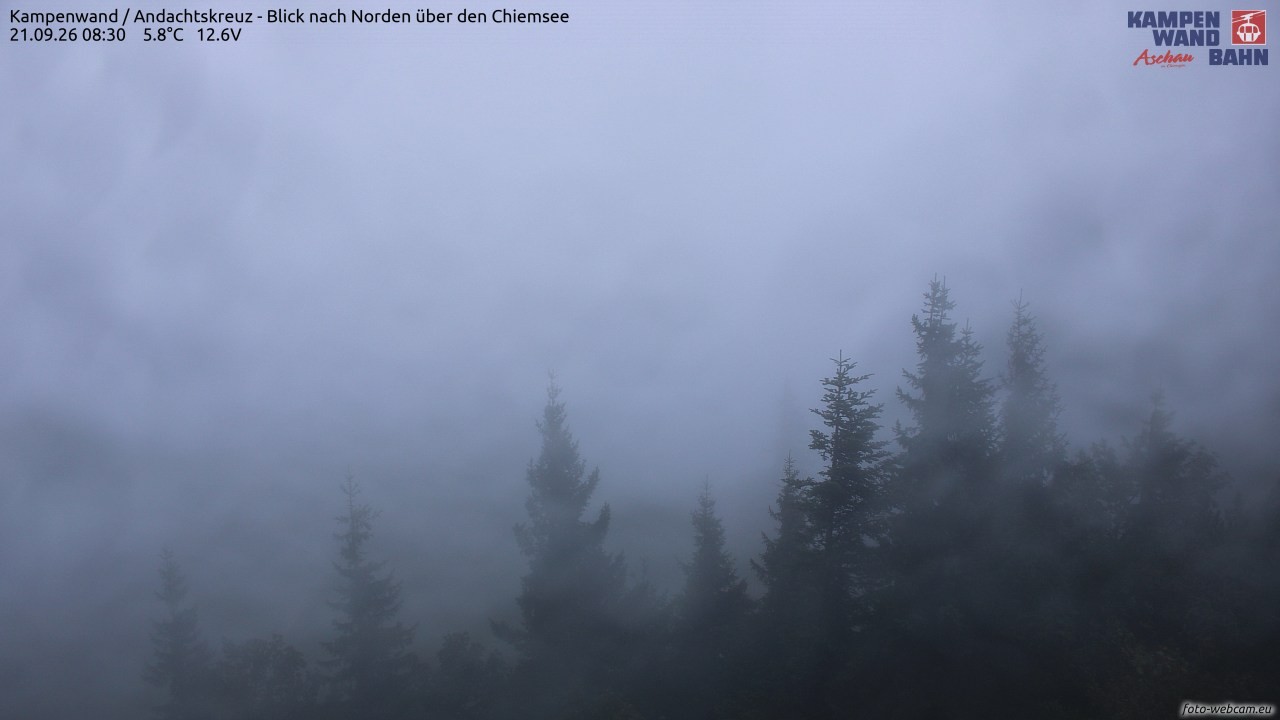 Archiv Foto Webcam Kampenwand - Blick nach Norden über den Chiemsee