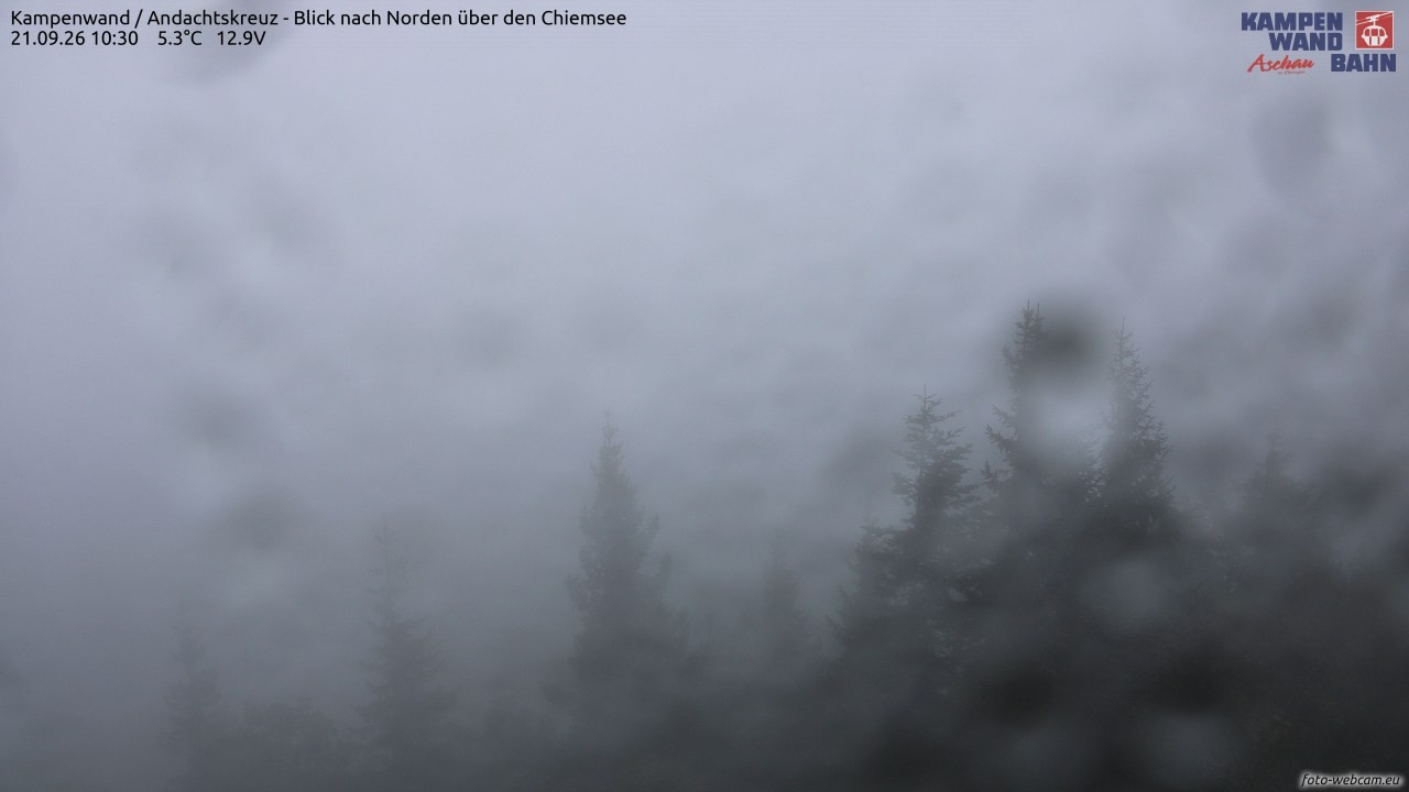 Archiv Foto Webcam Kampenwand - Blick nach Norden über den Chiemsee