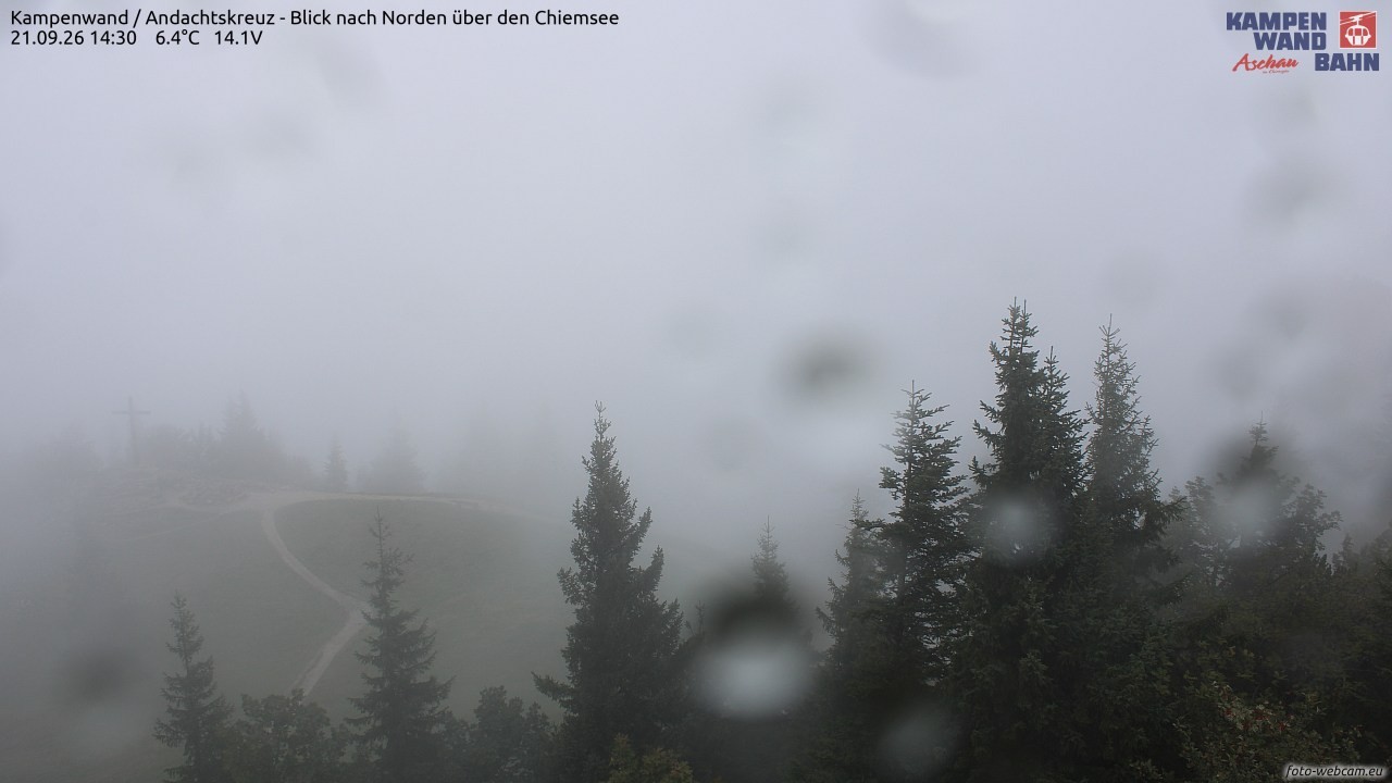 Archiv Foto Webcam Kampenwand - Blick nach Norden über den Chiemsee