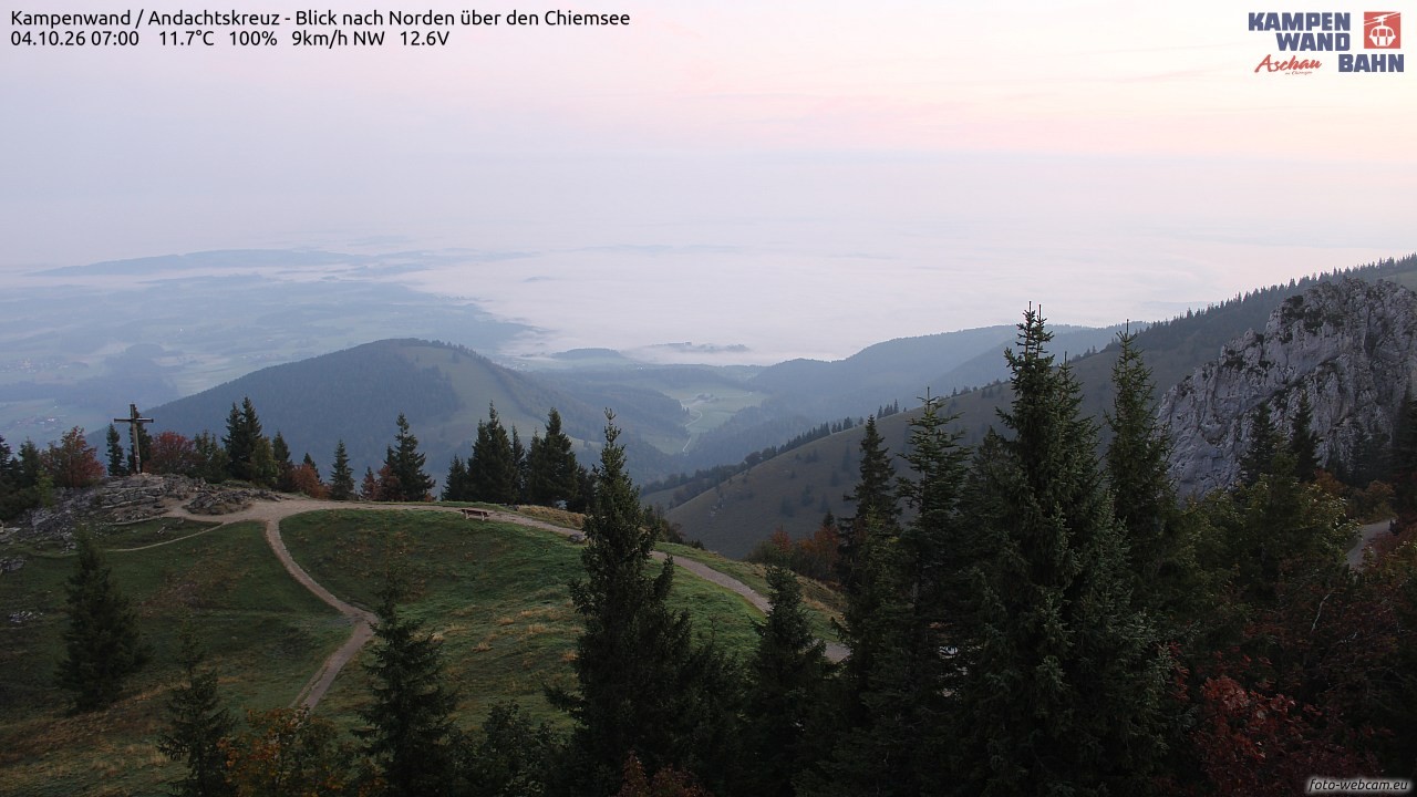 Archived image Webcam Kampenwand - View to the North