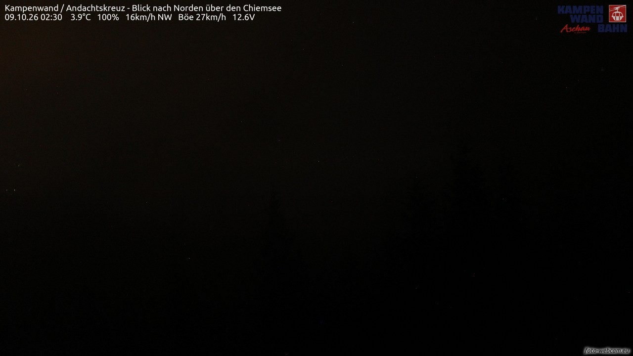 Archiv Foto Webcam Kampenwand - Blick nach Norden über den Chiemsee