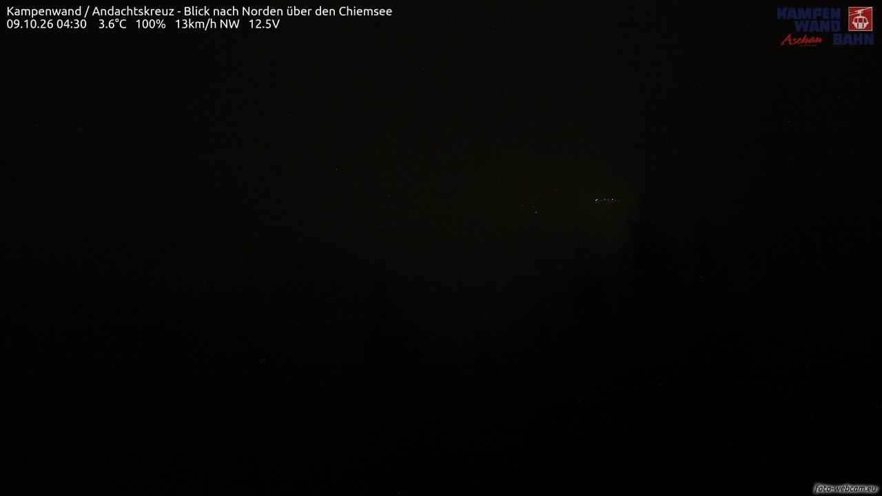Archiv Foto Webcam Kampenwand - Blick nach Norden über den Chiemsee
