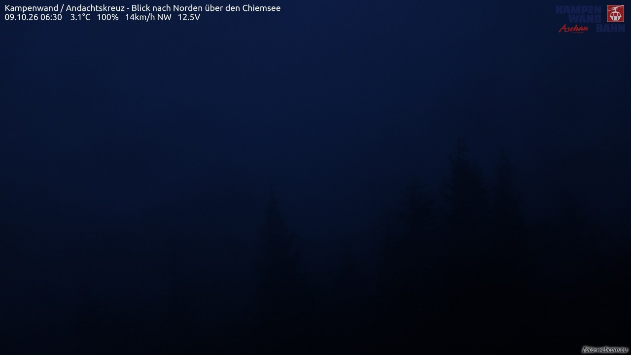 Archiv Foto Webcam Kampenwand - Blick nach Norden über den Chiemsee