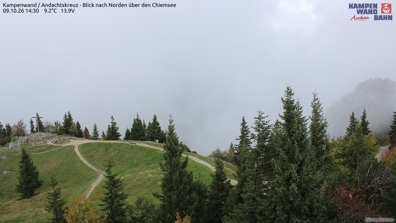 Archiv Foto Webcam Kampenwand - Blick nach Norden über den Chiemsee