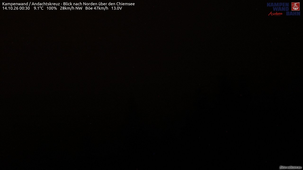 Archiv Foto Webcam Kampenwand - Blick nach Norden über den Chiemsee