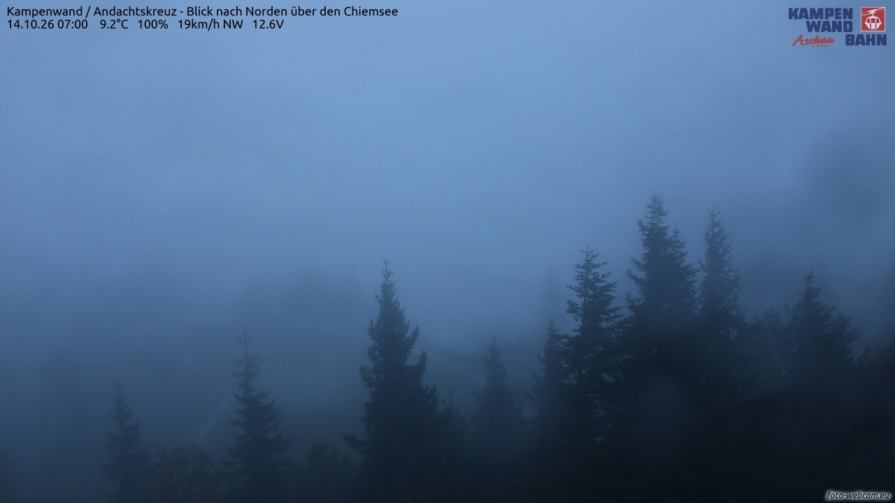 Archiv Foto Webcam Kampenwand - Blick nach Norden über den Chiemsee
